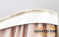 Карниз Галант NEO "Флора" с поворотами 2,6 белый глянец, 3-х рядный