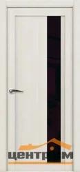 Дверь UBERTURE ЮНИЛАЙН Модель 30004 частичное ЧЕРНОЕ стекло, капучино велюр 90, экошпон