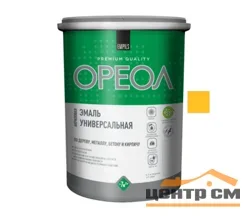 Эмаль ОРЕОЛ акриловая глянцевая желтая 1,9 кг