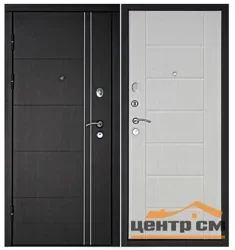 Дверь мет. ДВЕРНОЙ КОНТИНЕНТ Тепло-люкс 960х2050 "Пр" МДФ венге/МДФ беленый дуб(белое дерево)